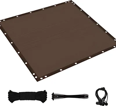 Zdjęcie produktu dla Siatka cieniująca 4x4 m kawa - Oddychający żagiel cieniujący do ogrodu, patio i pergoli - 90% ochrona przed promieniowaniem UV - HDPE z oczkami