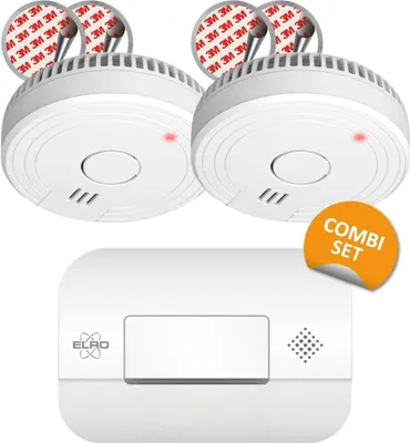 Produktbild von ELRO FF1840 Brandschutzkit: 2 Rauchmelder & Kohlenmonoxid-Detektor für Sicherhei