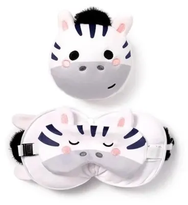 Image de Oreiller de voyage et masque pour les yeux Zebra - Puckator