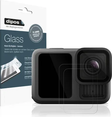 Produktbild von 2x Schutzfolie für GoPro Hero 13 - Anti-Shock 9H Folie dipos Glass Kunststoffglas