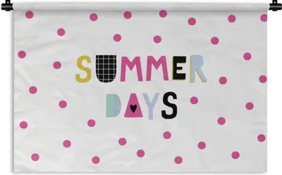 Produktbild von MuchoWow® Wandteppich Wandbehang Sommer - Tupfen - Weiß 90x60 cm Tapisserie Dekoration Wandtuch - Wandskulpturen - Bildteppich