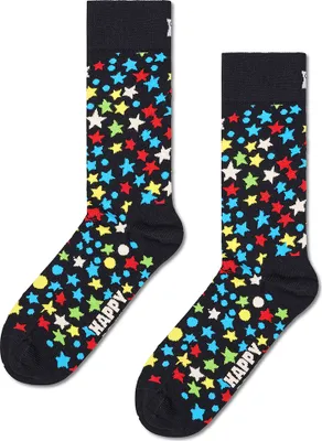 Obrázok produktu pre Happy Socks Stars Crew ponožky čierne EU 36-40 Man čierne EU 36-40