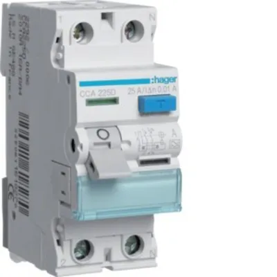 Produktbild von HAGER FI-Schutzschalter A 2p 230V 25A 0,01A 2TE REG