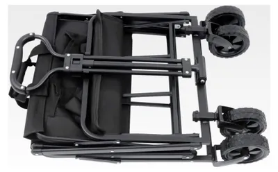 Produktbild von Faltbarer Bollerwagen mit 4 Rollen und verstellbarem Handgriff, Schwarz, 80 kg Tragfähigkeit