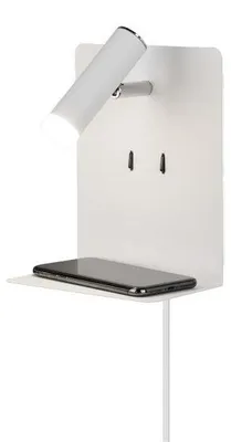 Productafbeelding van Wand lamp Element met schapje mat wit