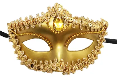 Venezianische Maske, Karnevalsmaske, Gold, 17,5x10 cm