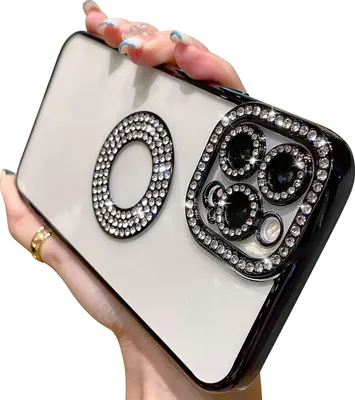 Produktbild von Wörleonline iPhone 15 Pro Max Hülle Handyhülle mit Glitzer Diamanten TPU Case Cover, Schwarz