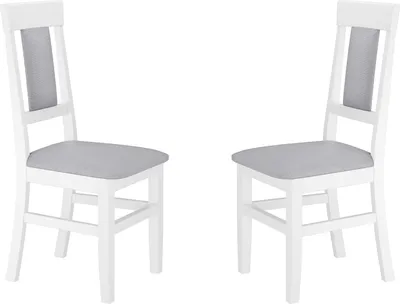 Produktbild von Gepolsterter Massivholz Stuhl Küchenstuhl Esszimmerstuhl weiß grau V-90.71-25W-P21Doppelpack