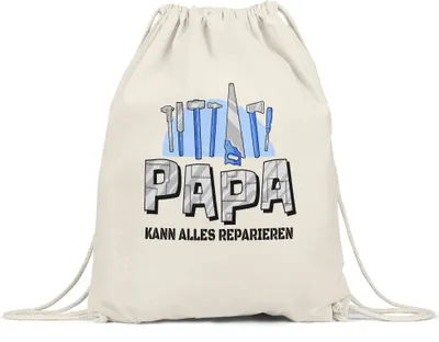 Produktbild von Papa Kann Alles Reparieren Turnbeutel Gymsack  Spruch Vatertag Geschenkidee Bester Papa