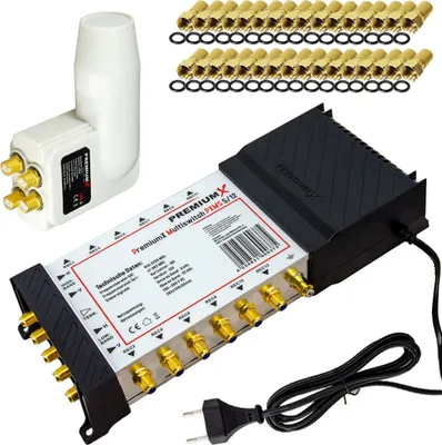Produktbild von PremiumX Multischalter Set 5/12 SAT Multifeed Quattro LNB 32x F-Stecker