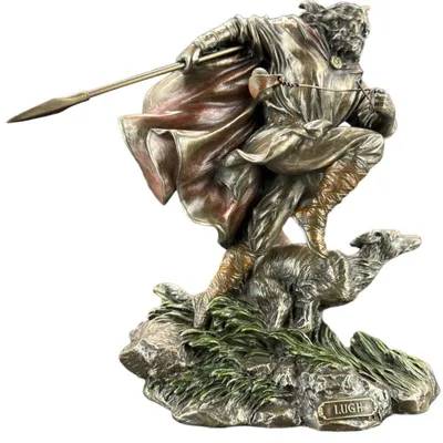 Image de Lugh – dieu celte – figurine décorative en bronze, peinte à la main, dimensions : 19 cm × 9 cm × 22 cm, modèle WU77860A4