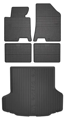 Productafbeelding van Rubberen automatten + kofferbakmat voor Hyundai i40 2011-2019 (stationwagen) – 5-delig, zwart, op maat – Wielganizator SolidPRO