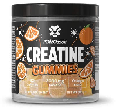 Imagen del producto de Polleo, gomitas de creatina con sabor a naranja, 60 unidades