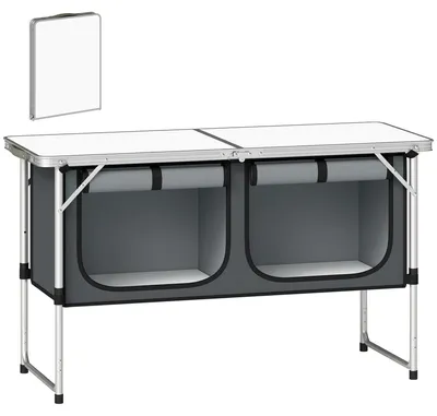 Produktbild von Faltbare Campingküche mit Aluminiumrahmen und Stauraum