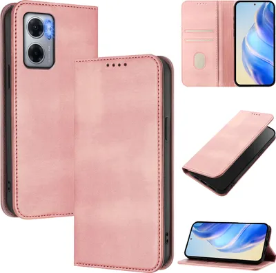 Image de Etui pour Xiaomi Poco M4 5G/Poco M5/Redmi 10 5G, étui en cuir vintage avec protection RFID, fentes pour cartes, support Rose
