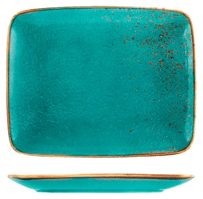 Produktbild von H&h Set mit 6 rechteckigen Tellern, reaktivblau, 29 x 23 cm