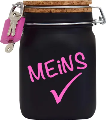 Produktbild von Spardose Geld Geschenk Ideen Meins Schwarz Größe L 1 Liter
