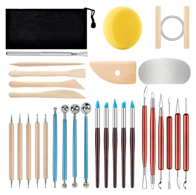 Produktbild von 30-teiliges Töpferwerkzeug-Set für Modellierung und Gestaltung