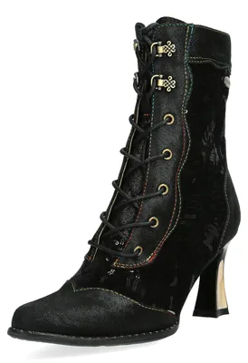 Produktbild von Laura Vita Damen Stiefelette Zehenkappe Stilettoabsatz Schimmereffekt OANELO 03, Größe:40 EU, Farbe:Grau