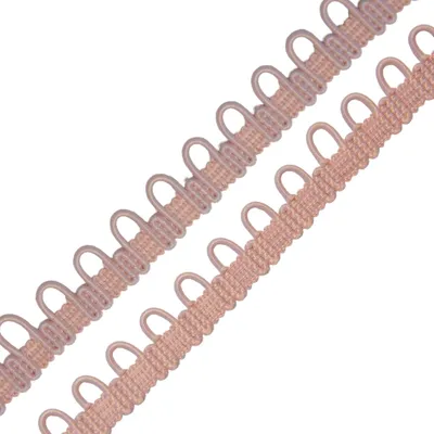 Schlingenband 2m Gummi Ösenband Schlaufenband Schlingenborte m. elastischen Ösen 12mm altrosa