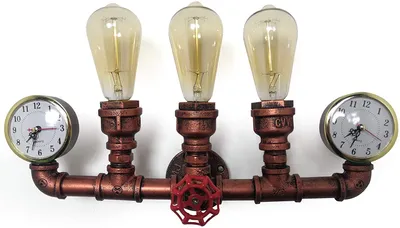 Zdjęcie produktu dla Kinkiet ścienny Kreatywny antyczny styl, kinkiet ścienny w stylu vintage industrialny kraj, kuta lampa z kranu steampunk do przedpokoju, baru, korytarza (C)