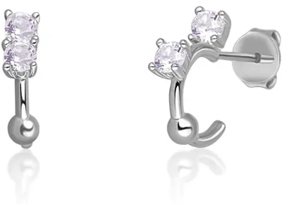 Zdjęcie produktu dla Srebrne kolczyki koła z jasnofioletowymi cyrkoniami SVLE0701XH2F200