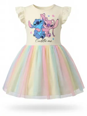 Produktbild von Disney Lilo und Stitch Kinder Mädchen Sommerkleid Kleid Gr 98-128 Baumwolle - 110, Gelb