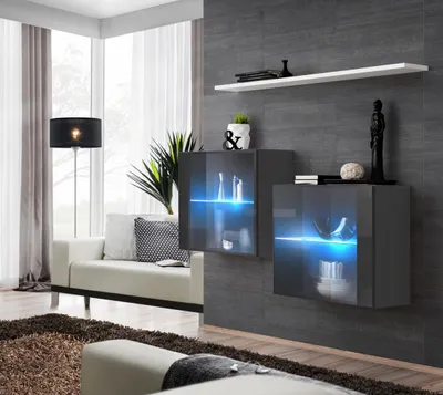 Produktbild von Luxus Möbel Wohnzimmer Komplett Wohnwand Holz Einrichtung Wandschrank Wand Regal