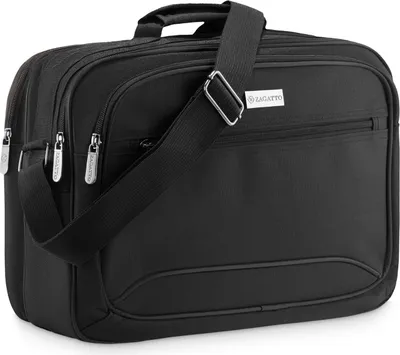 Produktbild von Zagatto L Beste Szwarz Arbeitstasche Umhängetaschen Stadttasche Flugbegleiter ZG806 Kollektion BOSTON über 14 Liter 26x37x14 cm Passend für 15,6 Zoll Laptop