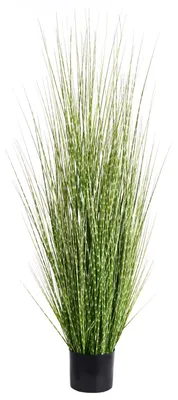Obrázek produktu pro BELIANI Umělá rostlina v květináči zelená tráva a černý plast zebrová tráva 120 cm dekorativní doplněk do interiéru