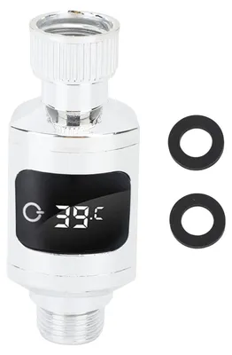 Zdjęcie produktu dla Termometr prysznicowy ze stali nierdzewnej, wodoodporny, cyfrowy wyświetlacz LED, czujnik temperatury wody z nakrętką 1/2 cala do wanny w domowej łazience