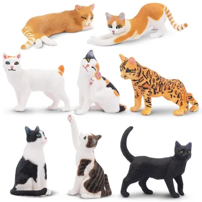 Immagine prodotto di Set di 8 figure di animali, giocattoli, figure di animali, 8 gattini