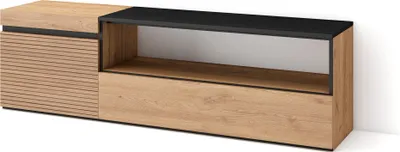 Produktbild von TV-Schrank, Lowboard, 150x35x45cm, Für TV-Geräte bis zu 65", Fernsehtisch, Eiche