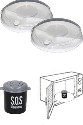 Produktbild von 2 Mikrowellen-Menüteller mit Deckel, 3 Fächer, Dampföffnung, versetzte Griffe, weiss, zum Erhitzen und Servieren