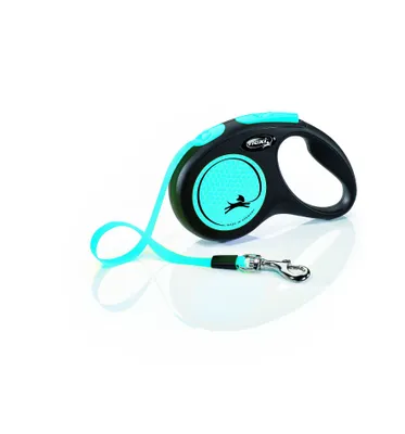 Obrázek produktu pro Flexi Neon, Pes, Zatahovací vodítko, Černá, Modrá, Páskové, 15 kg, Jednobarevný