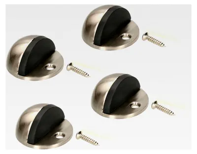 Produktbild von 4er Set Türstopper zur Bodenmontage zur Begrenzung der Türbewegung 45x25 mm Satin