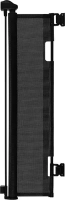 Immagine prodotto di Cancelletto di sicurezza retrattile per bambini, estendibile fino a 1850 mm di larghezza e 980 mm di altezza, con chiusura di sicurezza, facile da usare, attraversabile senza inciampare, cancelletto in rete metallica per cani per scale, corridoi, interni/esterni, nero