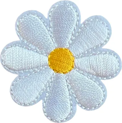 Produktbild von Margriet Blumen-Emblem-Aufnäher zum Aufbügeln, Weiß
