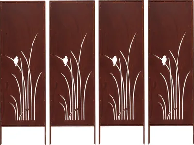 Produktbild von 4x Sichtschutz Metall - 160 cm x 50 cm - Edelrost - Rostoptik Sichtschutz für Garten - Sichtschutzelement - Sichtschutzwand - Gartendekoration Zaun ROST