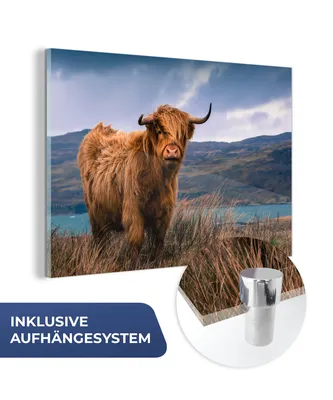 Obrázok produktu pre MuchoWow® Sklenené obrazy - Obrazy na stenu - Foto na skle Škótska vysočina - Obloha - Príroda 120x80cm Nástenná dekorácia zo skla - akrylový sklenený obraz -