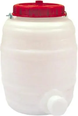 Zdjęcie produktu dla Okrągła beczka na napoje + pokrywka + dźwig 15 l