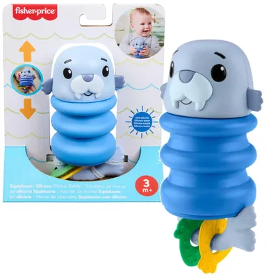 Produktbild von Fisher-Price Fisher Price Squishseas Silicone Walrus Rattle, Junge/Mädchen, 3 Monat( e), Mehrfarbig