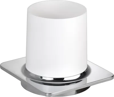 Produktbild von BORGANIC Glashalter mit Glas Edelstahl Zink Kunststoff Chrom Weiß 110x100x100 mm für Bad & WC >> zum Bohren