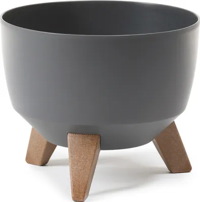 Obrázek produktu pro Nohel Garden Žardinka ROMA plastová + 3ks nožiček, antracit Průměr: 24 cm, Výška: 15 cm