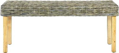 Produktbild von vidaXL Sitzbank 110 cm Natur Kubu-Rattan und Massivholz Mahagoni
