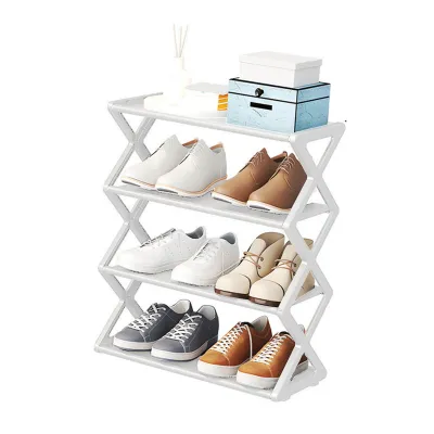 Produktbild von Faltbares Schuhregal mit 4 Ebenen, platzsparend, freistehend, Schuhaufbewahrungs-Organizer für Schrank, Flur, Eingangsbereich, Schlafzimmer
