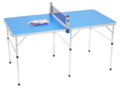 Produktbild von Tischtennisplatte Set 152 cm - Klappbarer Ping Pong Tisch - Indoor/Outdoor - Tragbar - Mit Netz, 2 Schlägern und 3 Bällen - Freizeit bis Turnier