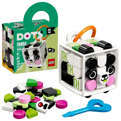 Image de LEGO 41930 DOTS Pendentif de poche Panda Set de bricolage pour enfants, porte-clés à bricoler