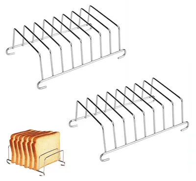 Toastständer 2er-Set, Edelstahl, 8 Fächer, 15,5 x 8,5 cm