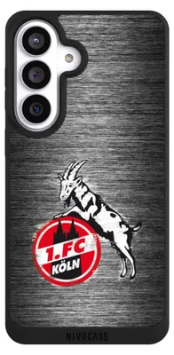 Produktbild von NIVOCASE Handyhülle für Samsung Galaxy S26+ Hülle NIVOpure Case Schwarz 1. FC Köln Metallic Look Offizielles Lizenzprodukt